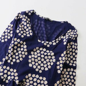 マリメッコ marimekko コットン PUKETTI カットソーワンピース XS/ネイビー プケッティ【2400013686839】