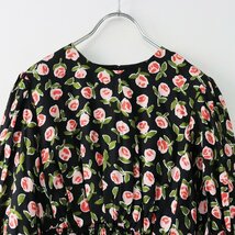 ケイトスペード KATE SPADE Ditsy Roses Flirt Dress ディッツィー ローズ ドレス S/ブラック ピンク トップス フラワー【2400013719018】_画像5