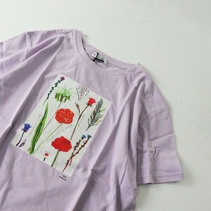 未使用 アフタヌーンティー ワードローブ AFTERNOON TEA WARDROBE ワイドTシャツ フラワー M-L/ライトパープル itabamoe【2400013720656】