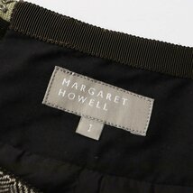 マーガレットハウエル MARGARET HOWELL ウールカシミヤ混 ヘリンボーン タック入りスカート 1/グレーベージュ【2400013727556】_画像9