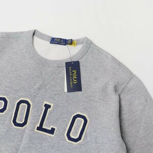 新品 未使用 ポロ ラルフローレン POLO RALPH LAUREN デカロゴ クルーネックスウェットプルオーバー M/グレー【2400013688390】