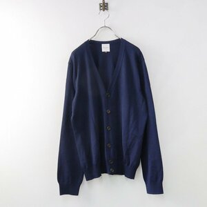 美品 マッキントッシュフィロソフィー MACKINTOSH PHILOSOPHY ウール Vネックカーディガン 40/ネイビー トップス【2400013740883】