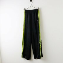 美品 アディダスオリジナルス adidas originals IJ5018 アディブレイク サテン ワイドレッグパンツ XS/ブラック イエロー【2400013738330】_画像1