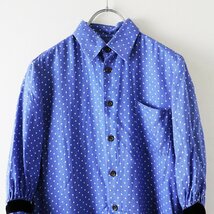 トリココムデギャルソン tricot COMME des GARCONS AD2008 ドット タックシャツワンピース S/ブルー【2400013758420】_画像3