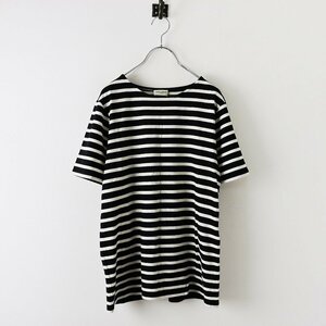 サンローランパリ SAINT LAURENT PARIS コットン 半袖Tシャツ M/ブラックボーダー メンズ TEE トップス【2400013751568】