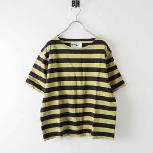 エムエイチエル マーガレットハウエル MHL. MARGARET HOWELL ボーダーカットソー 2/ネイビー イエロー 半袖 Tシャツ【2400013753319】