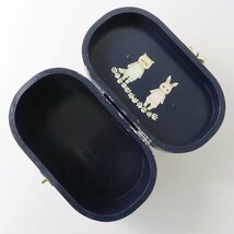 希少 レア 美品 ユキエモン yukiemon ウッドオーバルバニティ /ネイビー 小物入れ アクセサリー ケース インテリア【2400013761352】_画像6