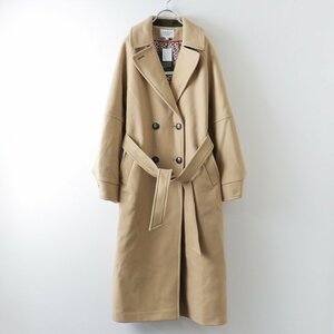 新品 未使用品 TRENCH＆COAT by Lener レネール ウールトレンチコート 38◇ベージュ ビッグシルエット【2400030061275】