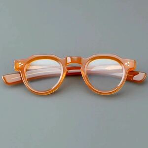  Crown punt Vintage manner orange no lenses fashionable eyeglasses plastic frame stylish 