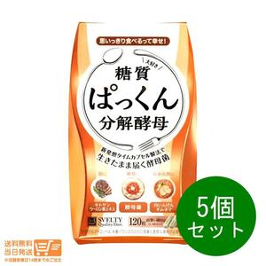 ぱっくん分解酵母 120粒 5個セット　 パックン 酵素 スベルティ ダイエット 酵母菌　 送料無料