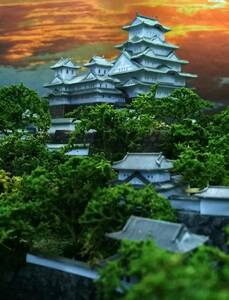 ジオラマ-夏の姫路城-完成品