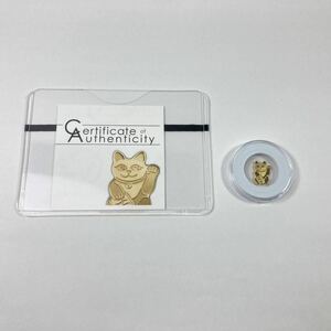 希少◆パラオ共和国 1ドル 金貨 K24 純金 開運 招き猫 0.5g 記念金貨 パラオ Palau 1Dollar Coin Golden Maneki Neko◆