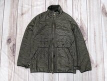 16．バブアー Barbour ラグラン キルティング ナイロン ジャケット ブルゾン ハイネック ダブルジップ メンズML相当 カーキ y709_画像1