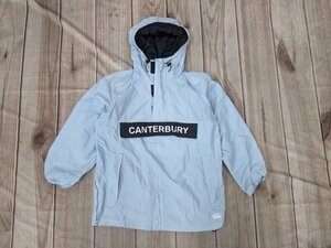 11．カンタベリー CANTERBURY デカロゴ ナイロン アノラック パーカー プルオーバー ラグビー メンズM 水色紺白x805