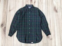 17．USA製 PENDLETON 70s ペンドルトン チェック柄 ウール ネルシャツ 長袖 ヴィンテージ アメリカ製 メンズＭ 緑赤黄x804_画像1