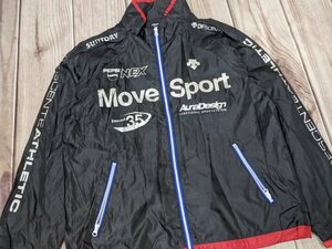 19．PEPSI デサント ペプシ デカロゴ プリント MOVESPORT ナイロン トラック ジャケット ジャンパー ブルゾン メンズML相当 黒赤青x904