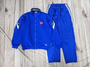 18．アシックス 日本製 ロゴ 上下 ジャージ セット トラック ジャケット パンツ Y2K メンズL,O 青y904