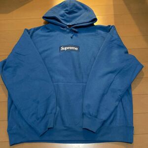 シュプリーム SUPREME 23AW Box Logo Hooded Sweatshirt Blue パーカー XXL ボックスロゴパーカー　青　希少カラー 希少サイズ