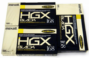 【未使用品】 ビデオテープ / VHS HGX BLACK MAGNETITE 168 【３本セット】