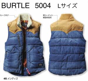 送料無料　BURTLE 5004 防寒ベスト　Lサイズ　インディゴ　バートル　サーモクラフト対応　電熱パット対応