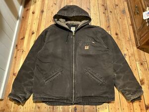 Carhartt USA輸入　ダック地　ジャケット　100円スタート　売り切り　ブラウン　アクティブ　デトロイト　ジャケット　パーカー　XLサイズ