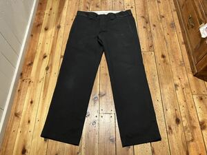 Dickies USA輸入　w32 黒　スリムストレート　100円スタート　売り切り　ワークパンツ　チノパン　ディッキーズ　古着