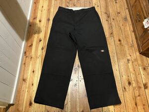 Dickies USA輸入　w34 黒　ダブルニー　100円スタート　売り切り　ワークパンツ　チノパン　古着　ワイド　ストレート