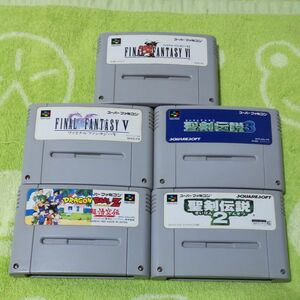 【動作確認済み】スーパーファミコン　ソフト　5本まとめ売り　聖剣伝説2.3 ファイナルファンタジー5.6 ドラゴンボーZ超悟空伝　