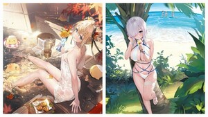 マリー ルナ タペストリー 2つセット DEAD OR ALIVE アズールレーン デッド・オア・アライブ アズレン ガストショップ