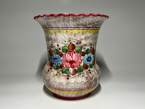 【瑞】ITALY イタリア製 花瓶 花器 花柄 フラワーベース TGM ティージーエム