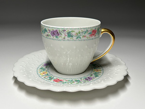 【瑞】リモージュLimoges　PORCELAINE DURE　デミタスカップ＆ソーサー