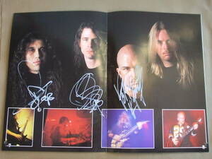 SLAYER スレイヤー / 直筆サイン入 Autograph (Tom Araya , Kerry King , Paul Bostaph ) / 1995 TOUR PAMPHLET「 DIVINE INTERVENTION 」