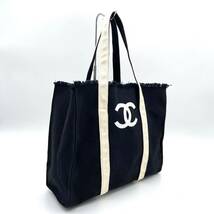 1円~ 極美品 CHANEL シャネル ノベルティ トートバッグ 布 帆布 キャンバス生地 ハンドバッグ _画像1