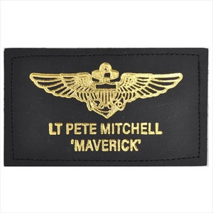 TOPGUN2　レザーネームタグ トップガン2 LT PETE MITCHELL `MAVERICK‘ ブラック（両面ベルクロ付）　送料無料