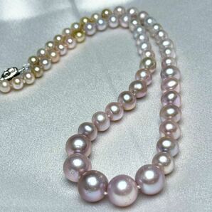 「南洋真珠 貴重なパープルパールネックレス6-13mm クラデーション」天然 真珠ネックレスjewelry Pearl necklaceの画像2