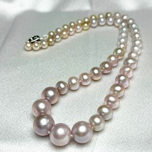 「南洋真珠 貴重なパープルパールネックレス6-13mm クラデーション」天然 真珠ネックレスjewelry Pearl necklaceの画像1