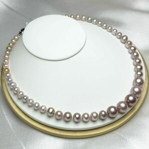 「南洋真珠 貴重なパープルパールネックレス6-13mm クラデーション」天然 真珠ネックレスjewelry Pearl necklaceの画像6
