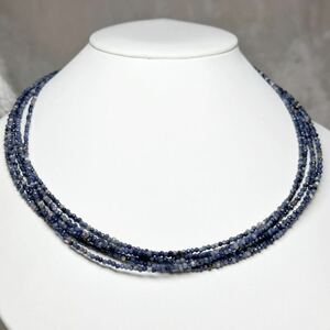 「六連ブルーサファイア160ct 天然石ネックレス　42cm 」necklace jewelry ブルーサファイヤネックレス