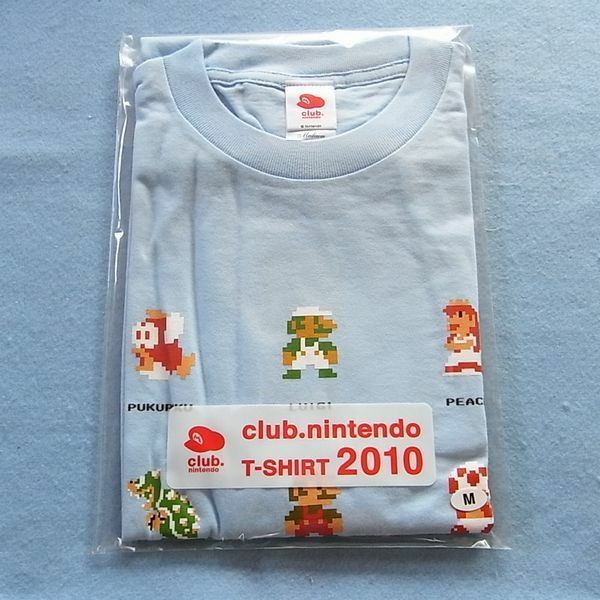 ▼▼▼ クラブニンテンドー ティーシャツ T シャツ 2010 ライトブルー club.nintendo T-SHIRT 09 M ▼▼▼③