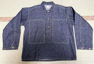 極美品 90s USA製 THE RANCH US ARMY TYPE DENIM JUMPER 40sモデル デニム プルオーバー シャツ Mサイズ 濃紺 デッド WW2 ミリタリー 希少