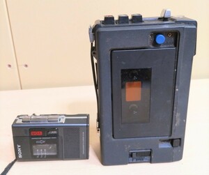 マイクロカセットテープレコーダー SONY ソニー M-88 CASSETTE CORDER TC-1030 2台 完全ジャンク 