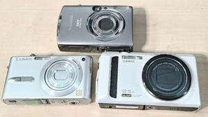 CASIO カシオ EXILIM EX-ZR100 Panasonic LUMIX DMC-FX9 canon IXY 900IS コンパクト デジタル カメラ 3台 ジャンク 動作未確認 現状渡し品