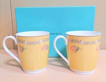 未使用保管品 廃盤 希少 ティファニー Tiffany&Co. ピンクチューリップ ペアマグカップ ペアカップ マグカップ ティーセット _画像2