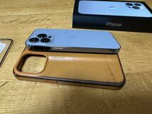 Apple iPhone 13 Pro Sierra Blue 256GB SIMフリー Apple Store シエラブルー MagSafe Leather Case付き_画像8