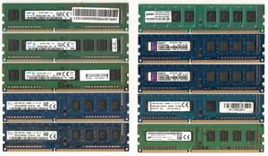 DDR3 ☆ メーカーバラ　デスクトップ用メモリ　PC3(PC3L)-12800U　4GB×10枚セット ☆ PC3：６枚・PC3L：４枚 ☆ 片面チップ ☆