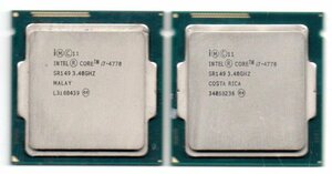 Intel ★ Core i7-4770　SR149　２個セット ★ 3.40GHz (3.90GHz)／8MB／5GT/s　4コア ★ ソケットFCLGA1150 ☆