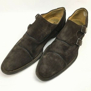 MAGNANNI/マグナーニ　スウェード　ダブルモンクストラップ　ビジネスシューズ　焦げ茶　サイズ40　25.0程度　管NO.WZD-162