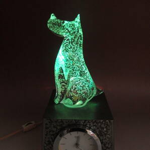 マルティグラス  Multi Glass  置時計 色変化 犬 ガラス置物  硝子細工  日本製の画像3