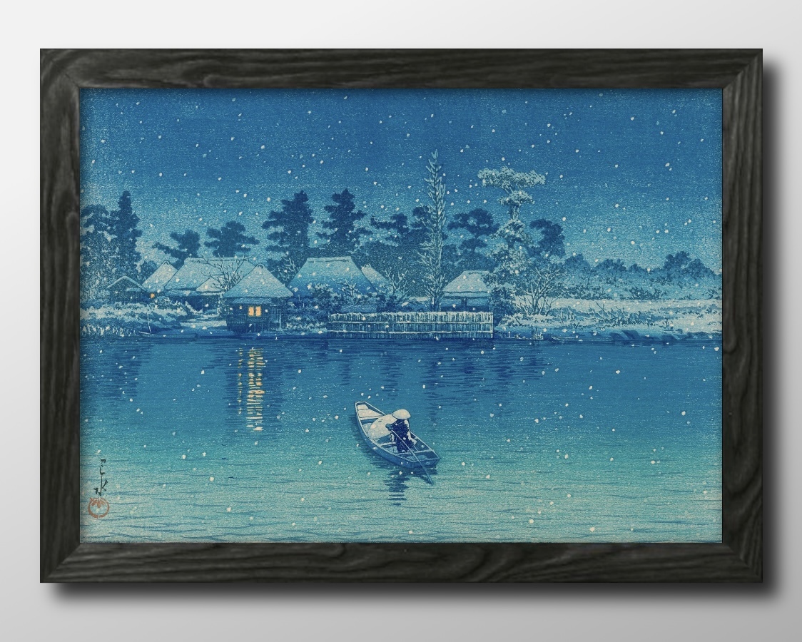 12097 ■ Free shipping!! Art poster painting A3 size Kawase Hasui illustration Nordic matte paper, Housing, interior, others