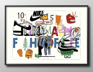 12764# free shipping!! art poster picture A3 size [ bus Kia Nike sneakers ] illustration design Northern Europe mat paper 